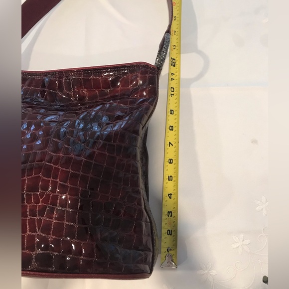 Brighton Large Cherry crocodile textured patent leather handbag bag purse - Picture 3 of 16